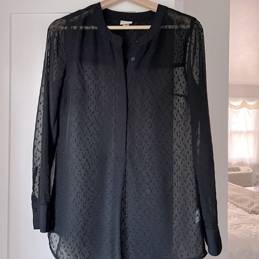 Sheer black dressy blouse